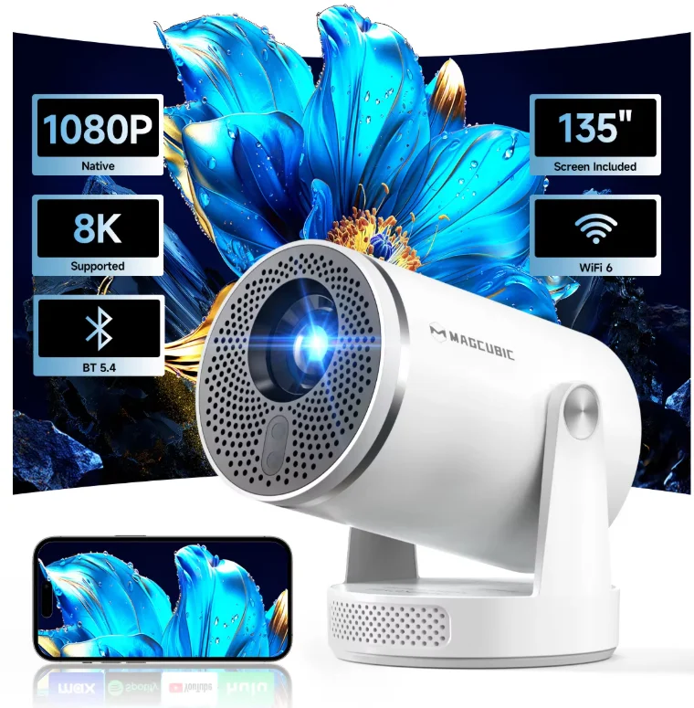 Magcubic HY320Pro Native 1080P Beam Autofokus Full HD Projektor Android 14 Tragbares Heimkino Sprachsteuerung HY300 Pro Upgrade