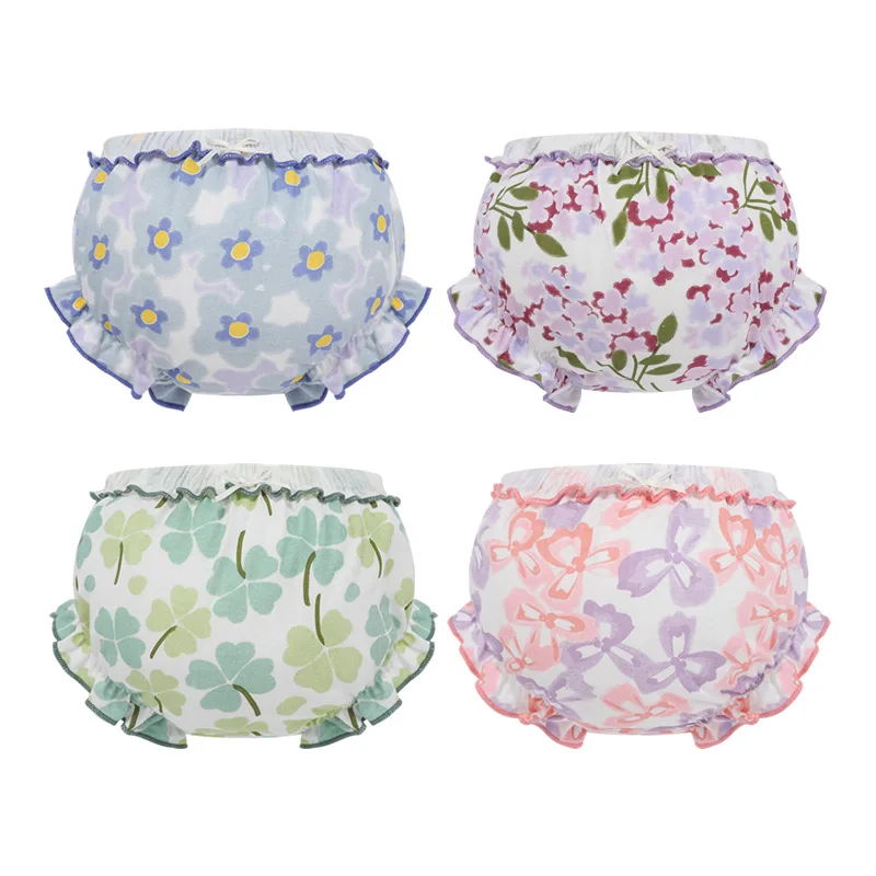 3 Piece/Lot Girl Baby 100%Cotton Panties Kids Infant Newborn Fashion Bow Underpants Wear Outside Shorts For Children Soft Briefs