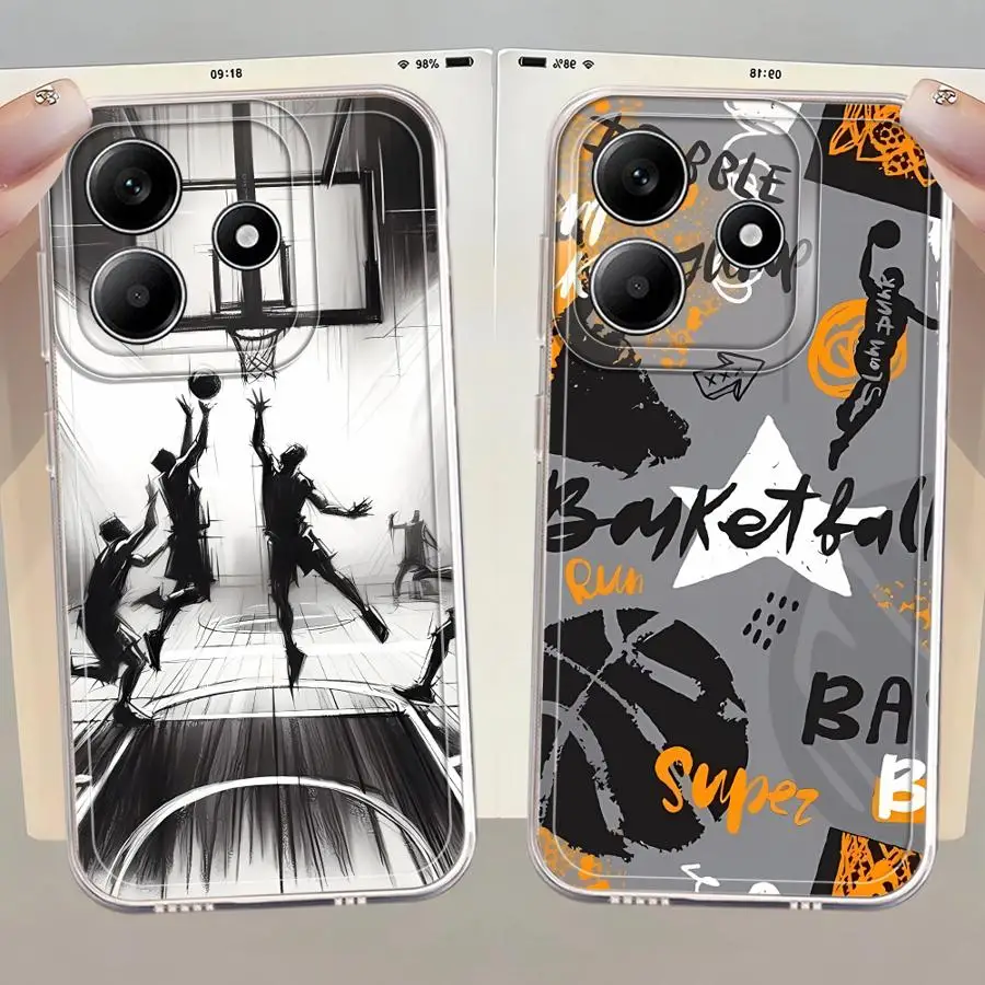 Soft Phone Cover Case for Xiaomi Redmi Note 11S 14C 12 A4 14 Pro Plus 13 12S 11 10S 9 9S 13C Basketball Man Cool