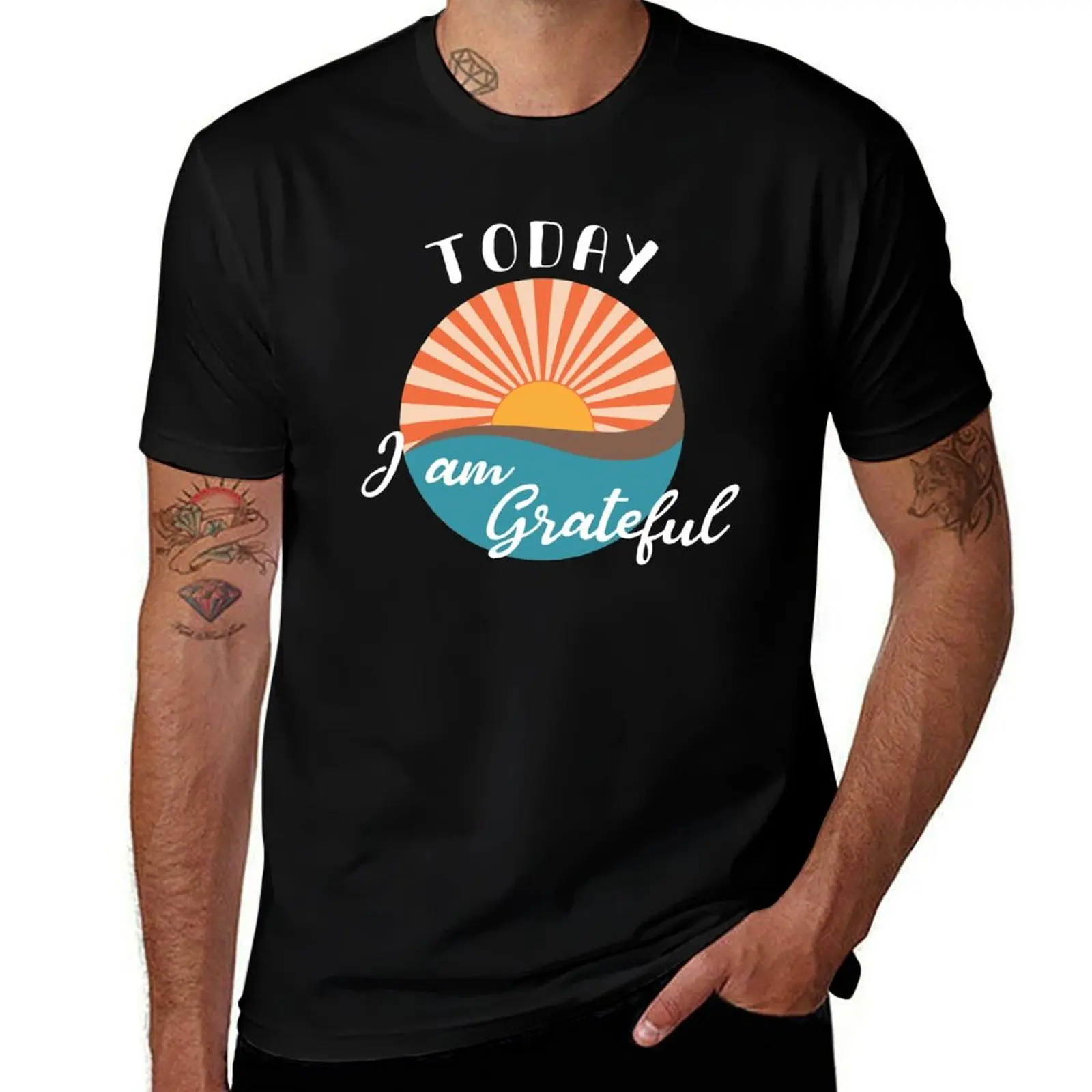 

Today I am grateful vintage sunset T-Shirt Comfortable Daily Wear Tee