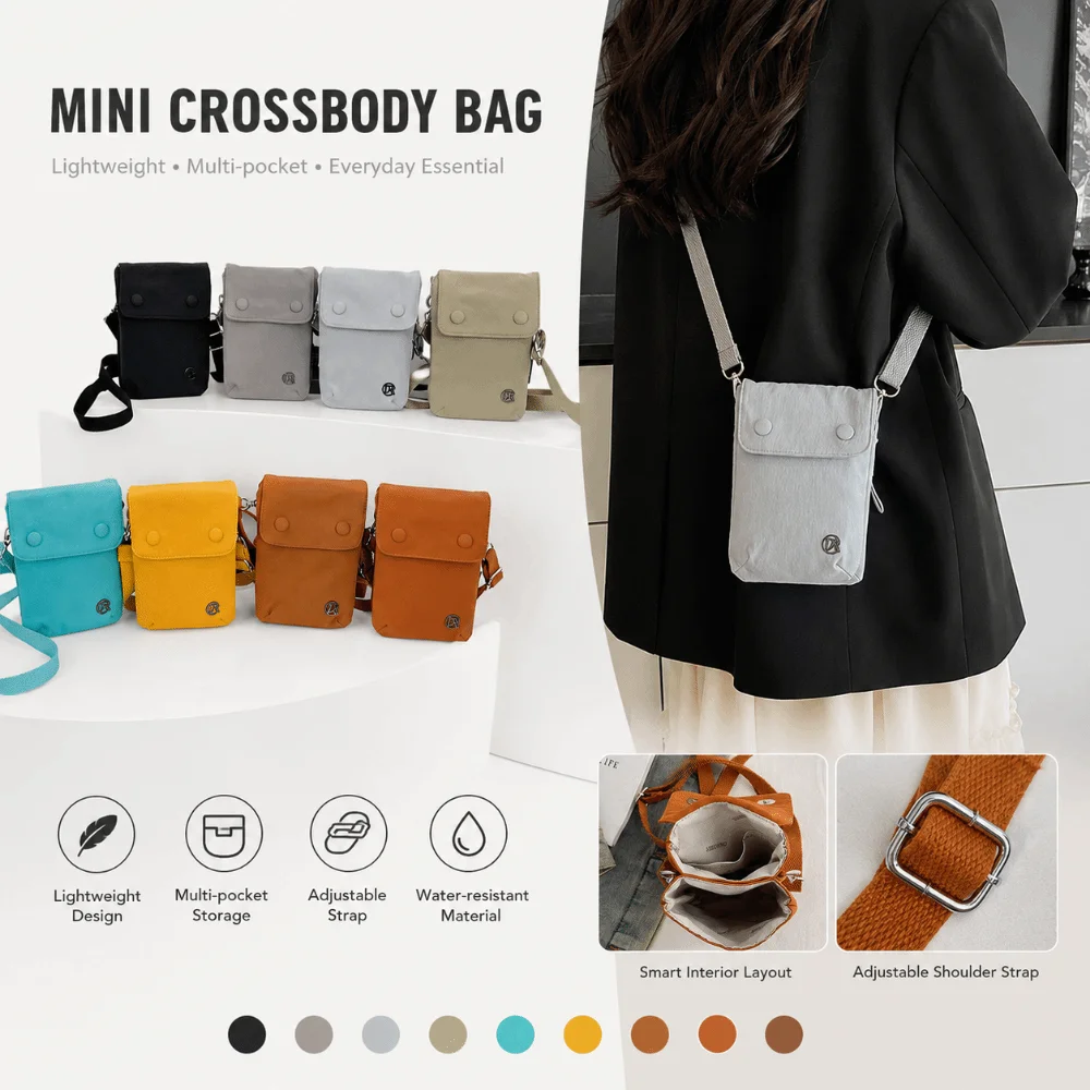 Fashion Multicolor Crossbody Bag Multi-layers Waterproof Phone Bag Mini Nylon One-shoulder Bag Shopping