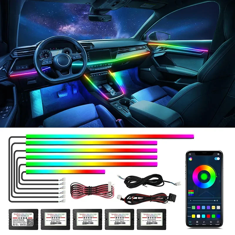 LED Ambient Light Cars Decorations Accessories RGB Neon For Bmw e90 e46 f10 For Audi a3 8p a4 b6 c7 For Mercedes w211 w204 w203