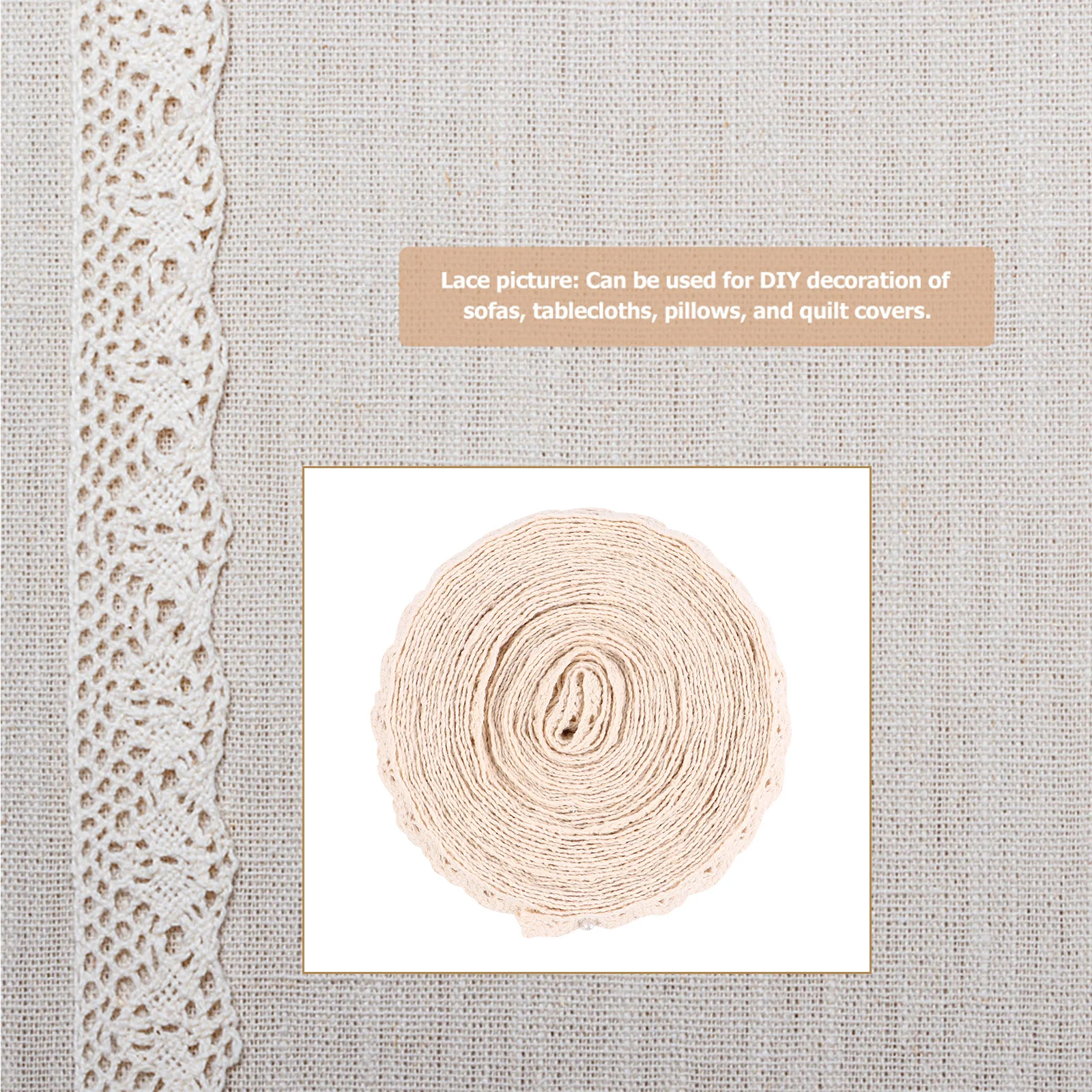 

10 Yards Cotton Lace Trim For Sofa Cushion Diy Craft Embroidery Floral Pattern Sewing Ribbon Home Decor Clothing Gift Bag