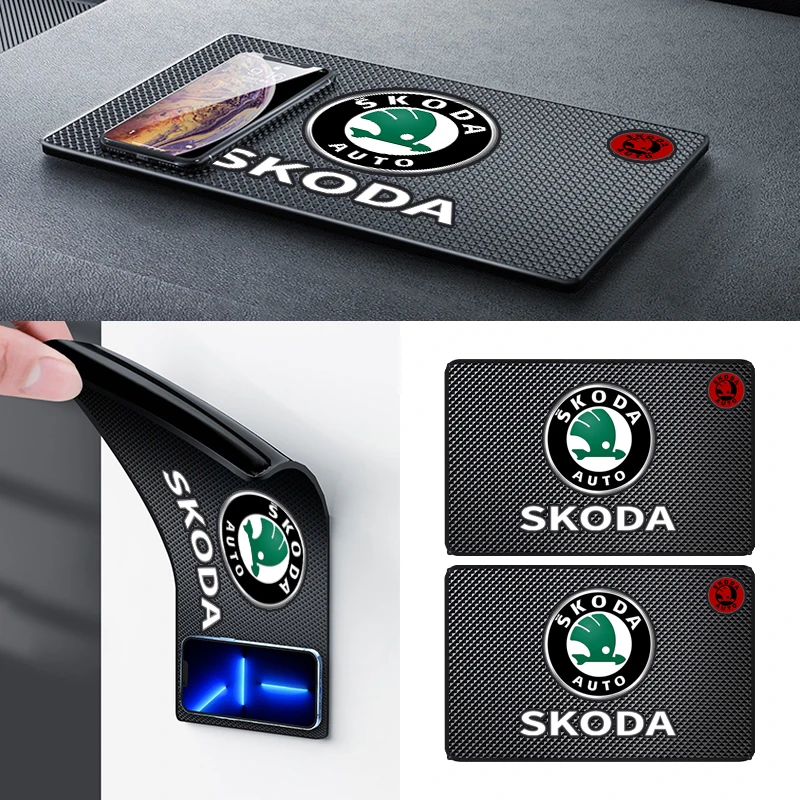 Car Anti-Slip Mat Ornament PVC Sticky Pad Dashboard Non Slip Mat For Skoda Octavia A5 MK1 Kodiaq A7 Fabia Superb Auto Styling