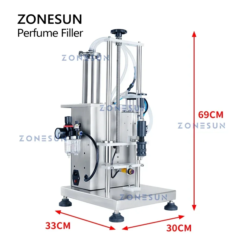 ZONESUN ZS-YTZL500S ماكينة تعبئة العطور الهوائية برأس واحد زجاجة عطر حشو سائل