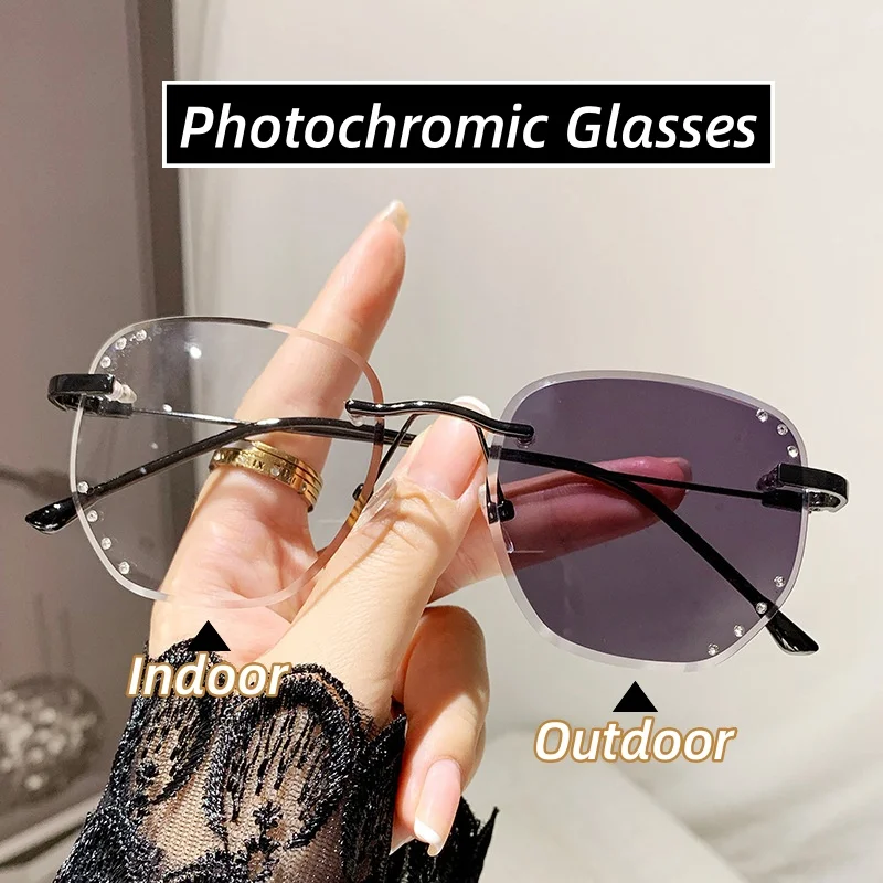 

Fashion Finished Outdoor Color Changing Sunglasses Luxury Men Women Photochromic Myopia Glasses Retro Minus Diopter Eyegalsses