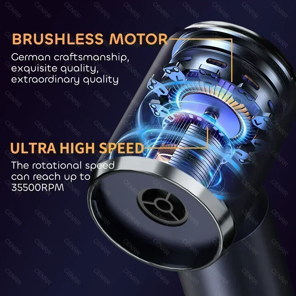 CENRR 210000PA Strong Suction Car Vacuum Cleaner Cordless Cleaner High Suction Vacuum Cleaner Wireless Powerful Cleaning Machine