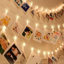 Rustic  Photo Clip Fairy String Light Wedding Birthday Decoration Kids Birthday Party Gifts Decor Wedding Party Supplies