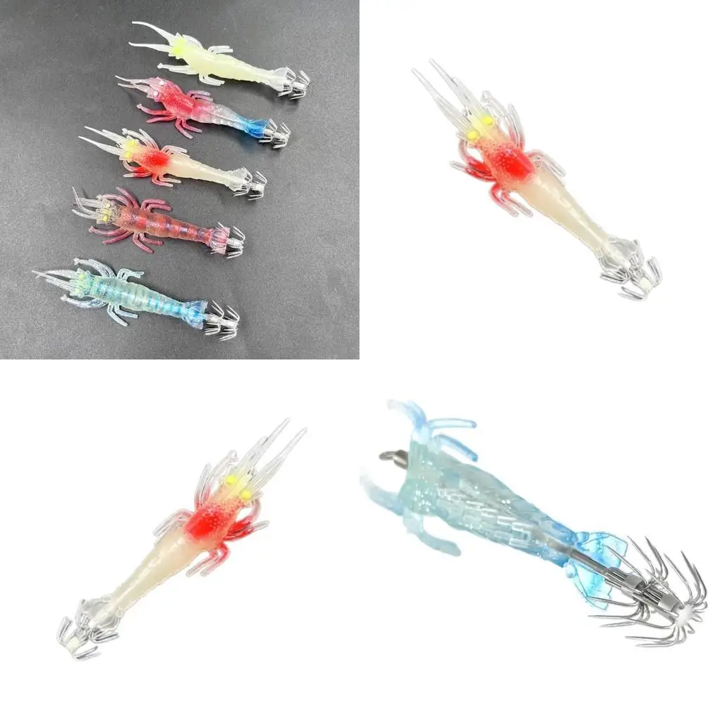 

R6FE Fishing Glow Shrimp Lures 115mm Luminous Shrimp Fishing Lures Squid Jigs Lures