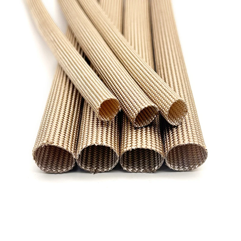 800Deg.C Multi Size Fiberglass Tube HTG Cable Sleeve Soft Chemical Fiber Glass Wire Alkali Free Fiber Braided Insulation Against
