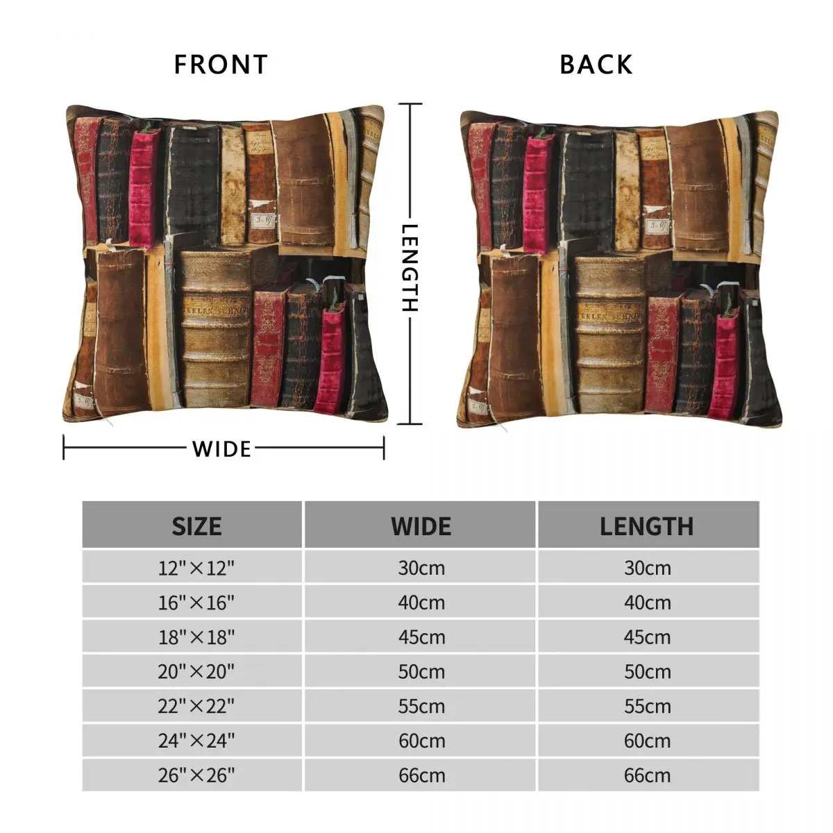 Bookworm Books In Bookshelf Square Pillowcase Polyester Linen Velvet Creative Zip Decor Throw Pillow Case Room Cushion Cover