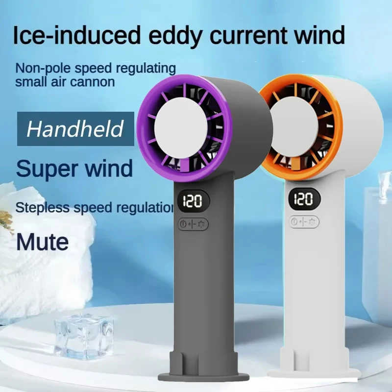 High Speed Handheld Fan Stepless Speed Adjustment Long Lasting Battery Portable Mini Cooling Fan Lightweight Outdoor Travel