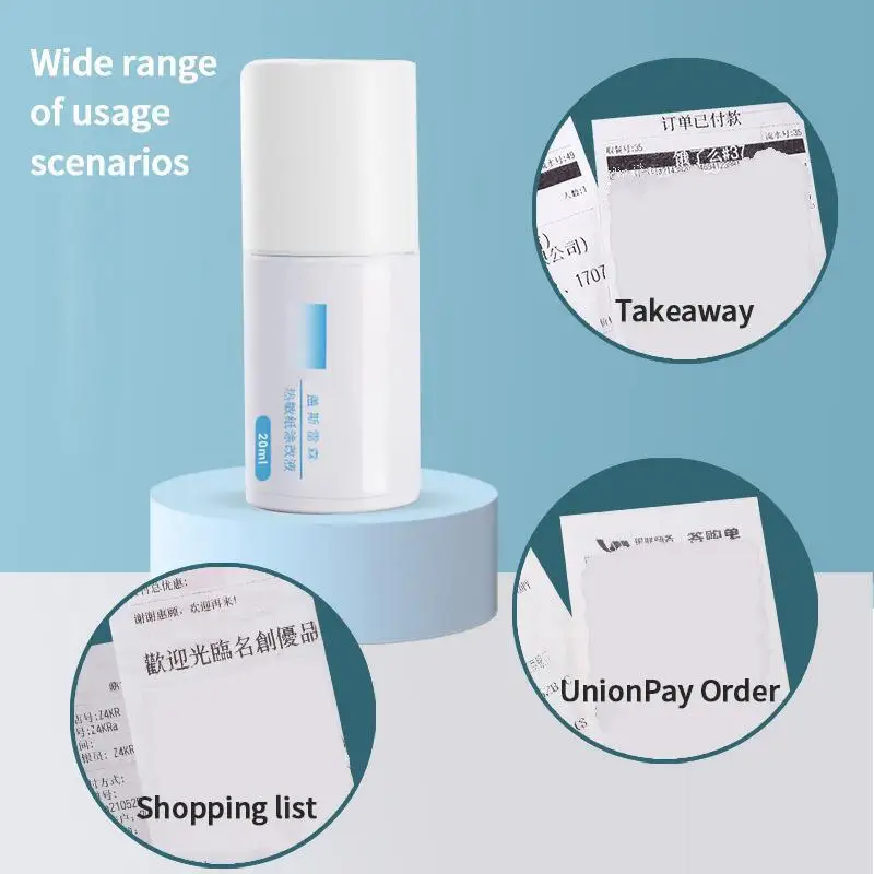 20ml 30ml 50ml กระดาษความร้อนการแก้ไขของเหลวแห้งเร็ว Anti Peep Identity ข้อมูล ID ข้อมูลความเป็นส่วนตัว Protector Quick ยางลบ