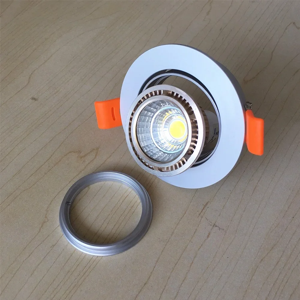 Cadre de Plafonnier LED Réglable, Support de Fixation Rond, 65mm, 2 Pièces