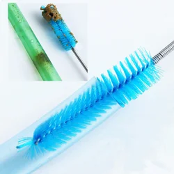 90cm/155 Aquarium Cleaning Brush Stainless Steel Flexible Bent Tube 2x brush Water Air Tube Hose Cleaner Fish Tank Accessories