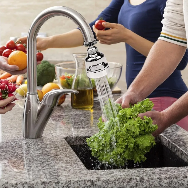 3Pcs 360 Degree Adjustment Kitchen Faucet Extender Replacement 3 Modes Water Saving Pressurize Faucet Extender Filter Sprayer
