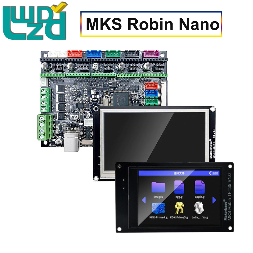 

3D Printer Parts Makerbase MKS Robin Nano V1.2 32Bit Control Board ROBIN TFT35 TFT43 Touch Screen Support Marlin