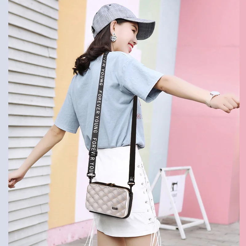 TRAVEASY 2024 Fashion PVC Leather Women Hand Bag Mini Square Boot Makeup Bag Leisure Female Shoulder Bag  Crossbody Bag