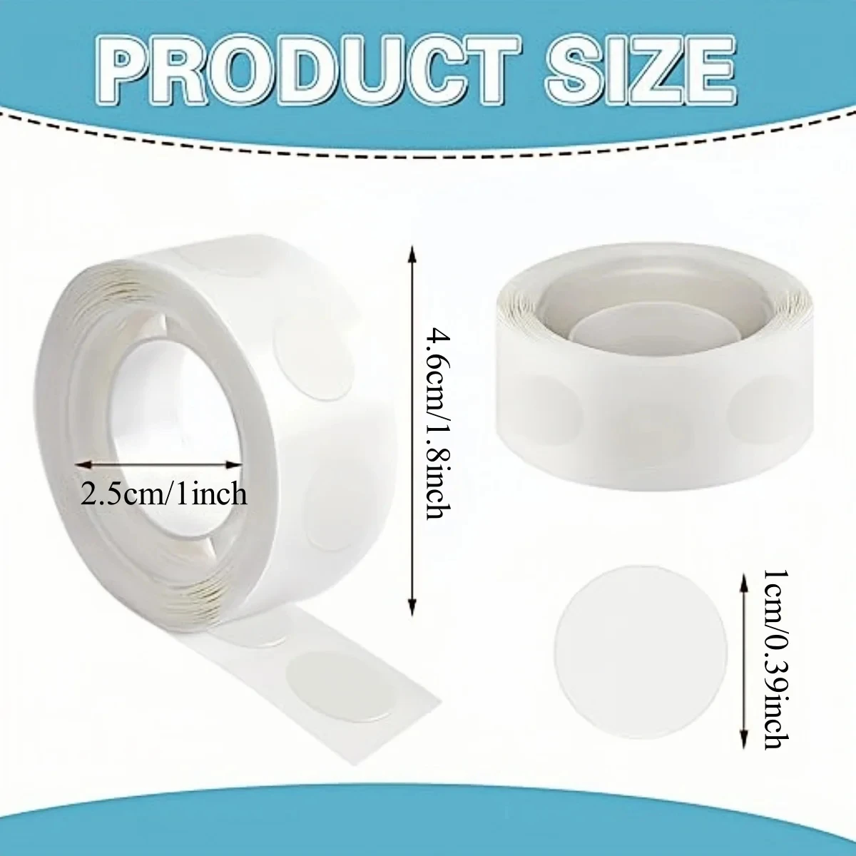 10Rolls Transparent Double-Sided Adhesive Dots Removable No Residue Strong Sticky Glue Tape Multipurpose Balloon Fixing Stickers DIY Craft Art Wedding Birthday Festival Home Party Decoration Accessories - Detail 1