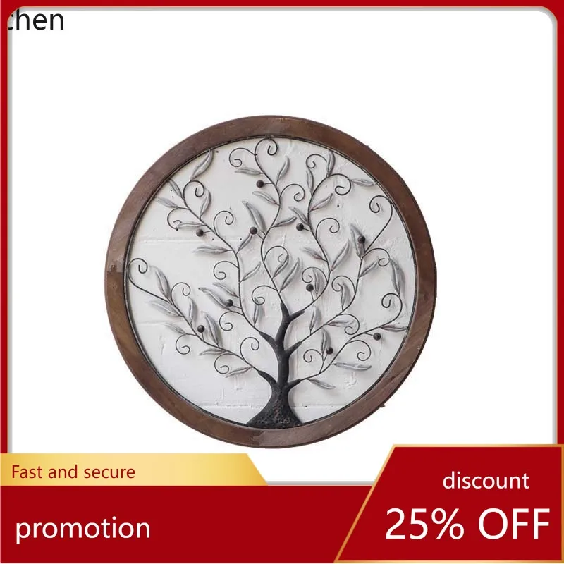 ZML Cafe Background Wall Decoration Tree Branch Shape Round Wall Hanging Hotel Study Room Wall Ornament