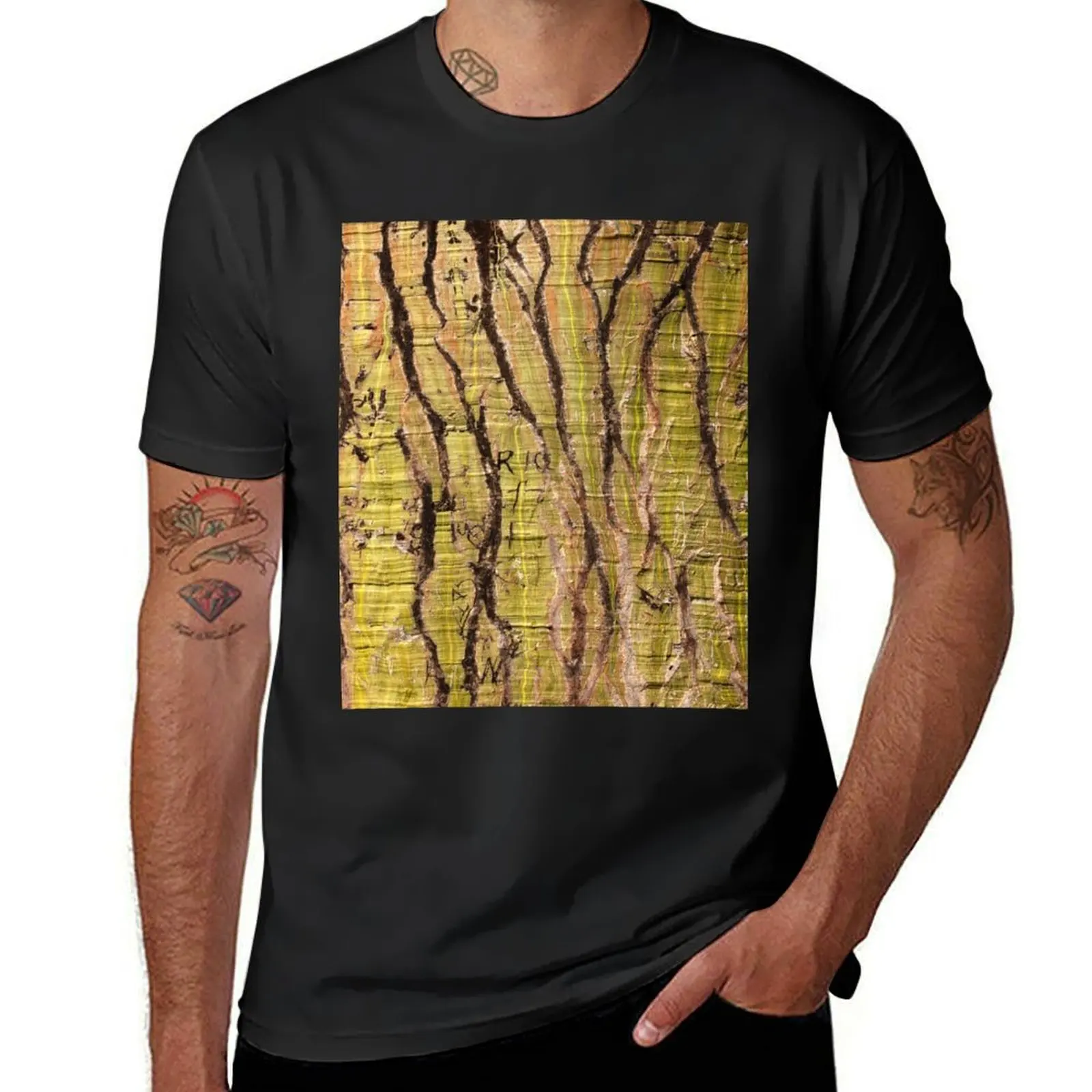 Tree Bark T-Shirt oversized Aesthetic clothing sports fans oversized t shirt men