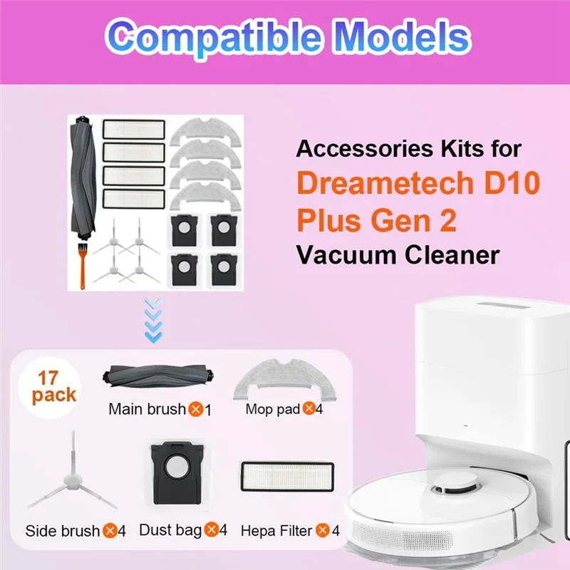 【인기】 로봇 진공 청소기 액세서리용 Dreame D10 Plus Gen 2 교체 부품 키트용