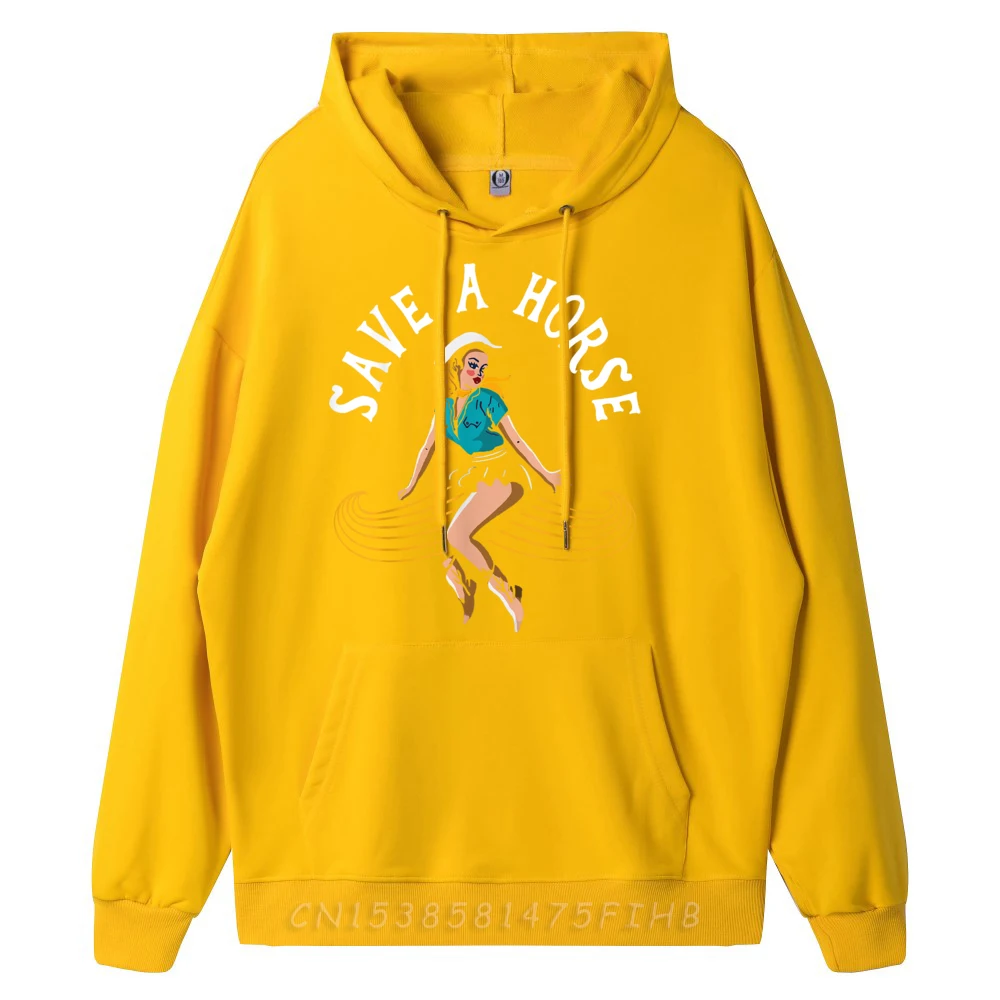 Outdoorgift Long Sleeve Hoodies Father Day Special Round Neck Sweatshirts Women's Hoodies Save A Horse Ride A