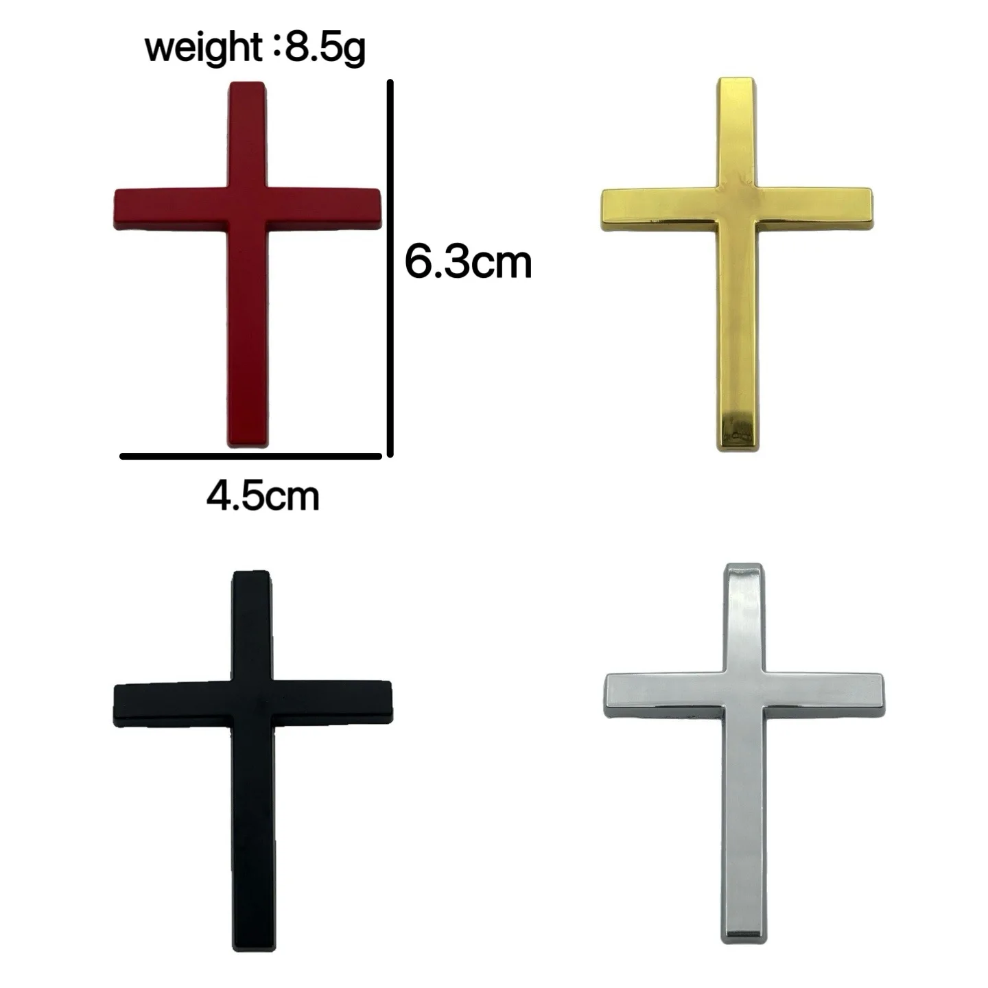 

Car personality decoration, cross, car sticker, metal modification, scratch decoration, car body sticker, tail badge emblem