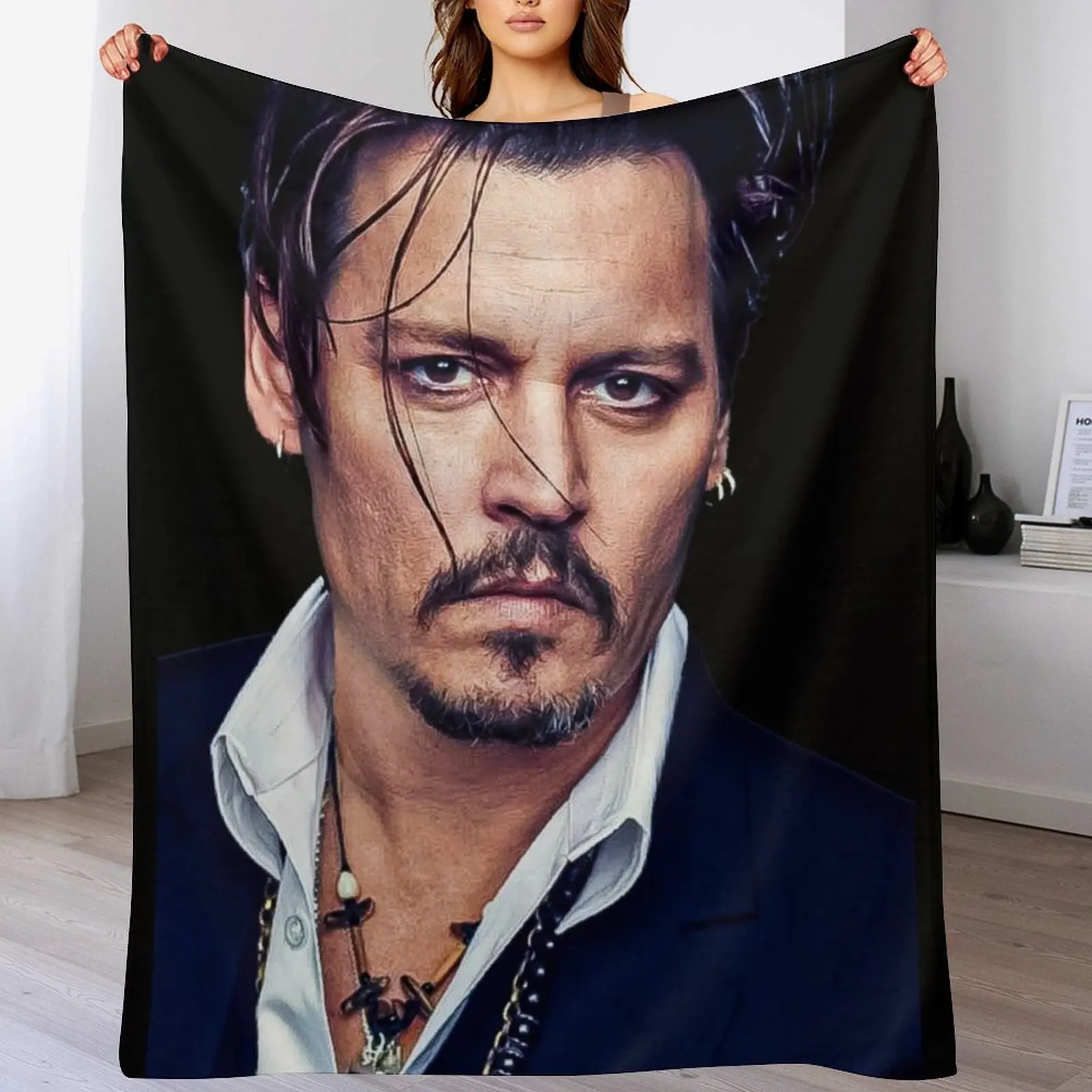 

Johnny Depp PRO 8K Throw Blanket Luxurious Soft Blanket Holiday Gift for Family