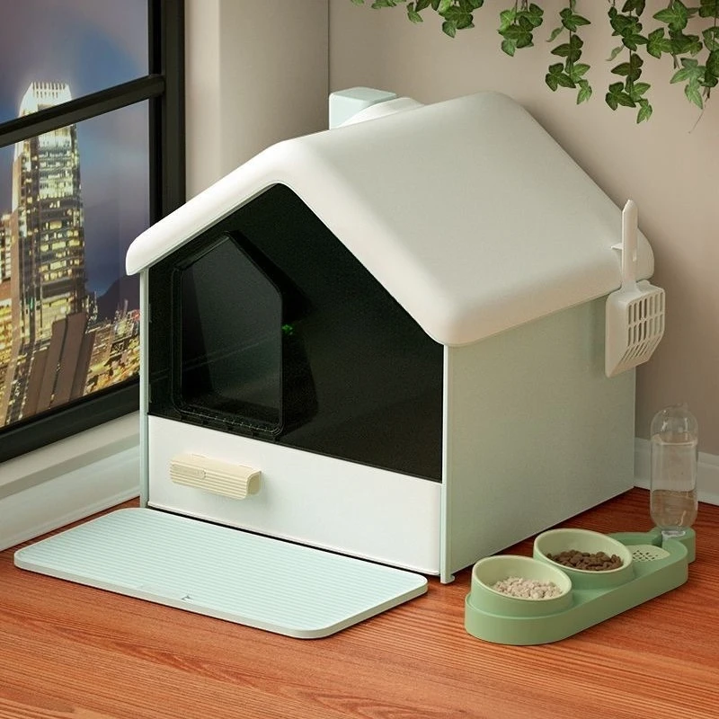 

Drawer type sand basin Fully enclosed oversized deodorant toilet sand basin Anti-external deodorant basin For cats