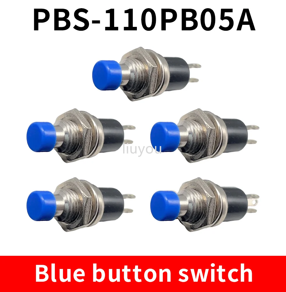 6pcs PBS-110 Mini Momentary Push Button Switch NO/NC 7mm Red Yellow Green Blue Black White