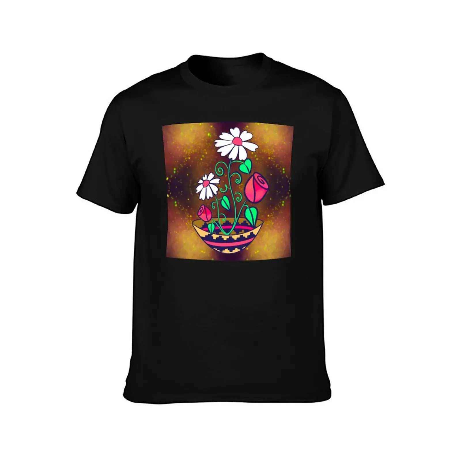 Bronze Florals T-Shirt Daily Casual Short Sleeve Tee Shirt