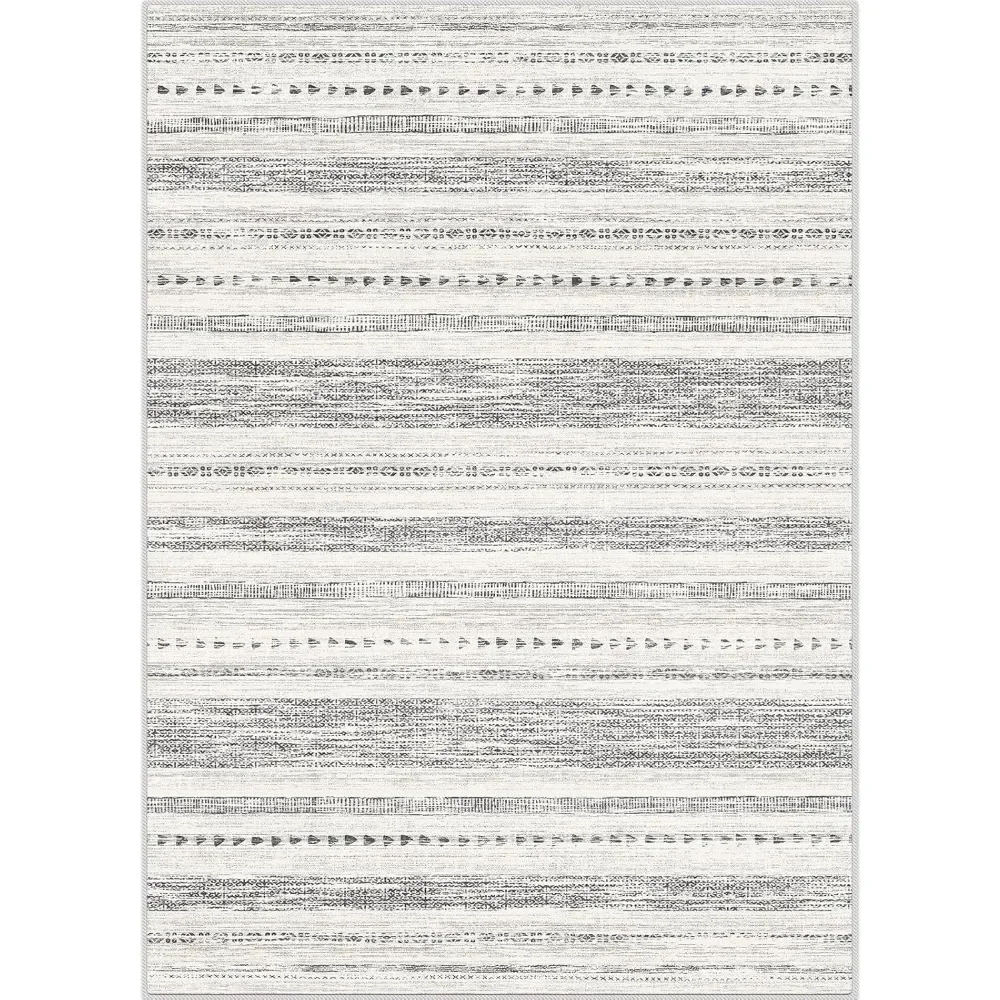 9x12 Large Area Rug: Soft Ultra Thin Machine Washable Farmhouse Area Rugs for Living Room Non-Slip Neutral Modern Geometric