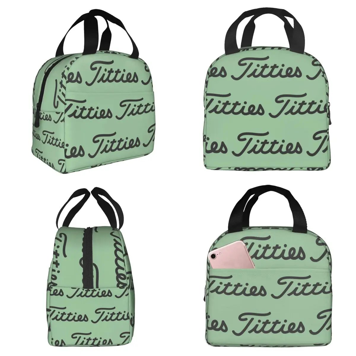Titties Golf Ball Insulated Lunch Bag for Kids School Cooler Thermal Food Box Tote Portable Lunch Boxes Container