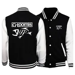 G.Loomis Fishing Men Baseball Jackets Youth Stand Collar Sweatshirts Mens Jacket College Varsity Outerwear Men Jersey