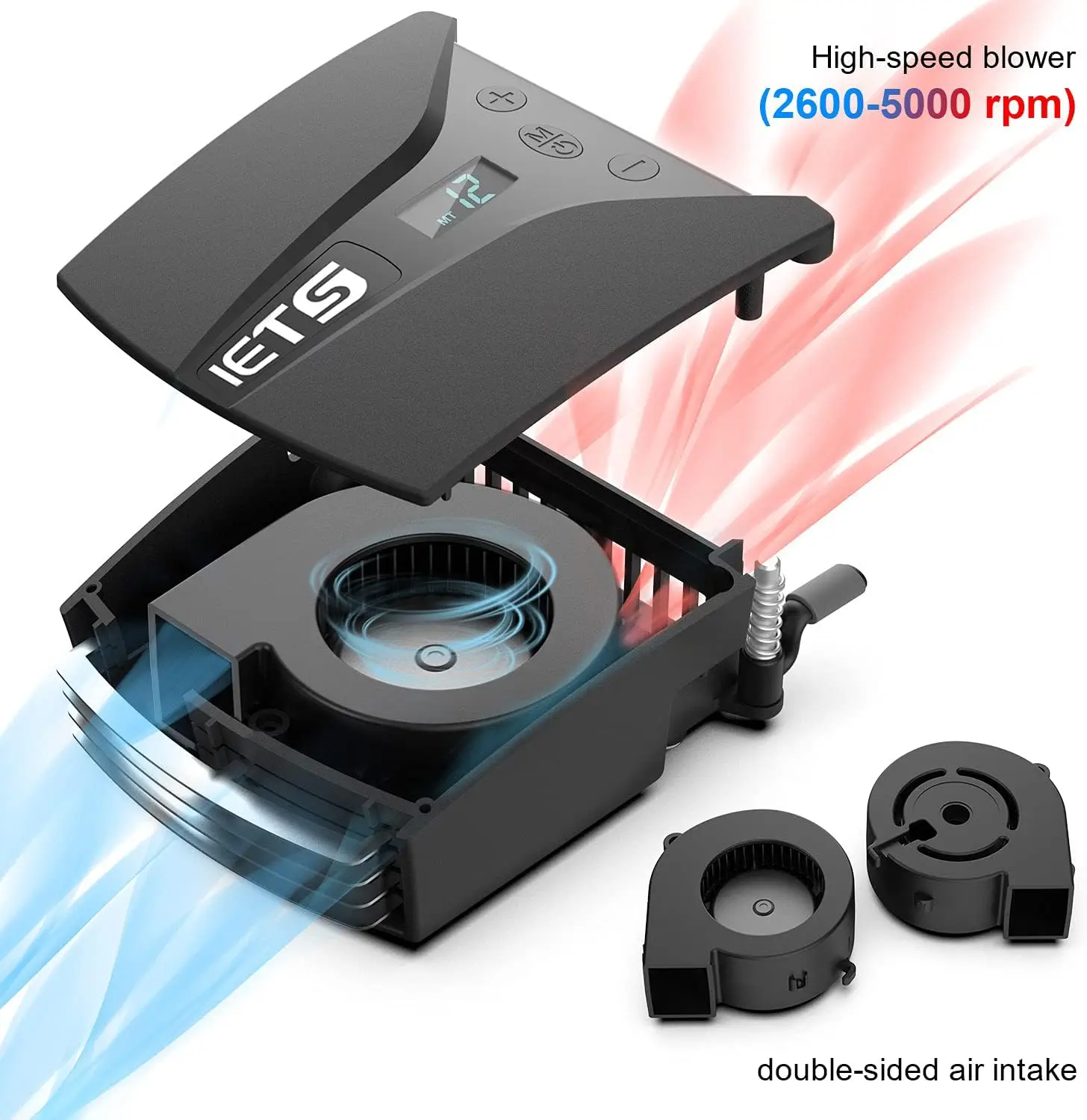 GT202UB Vacuum Laptop Fan Cooler With Temperature Display, Intelligent Temperature Measurement Cooling for Gaming Laptop