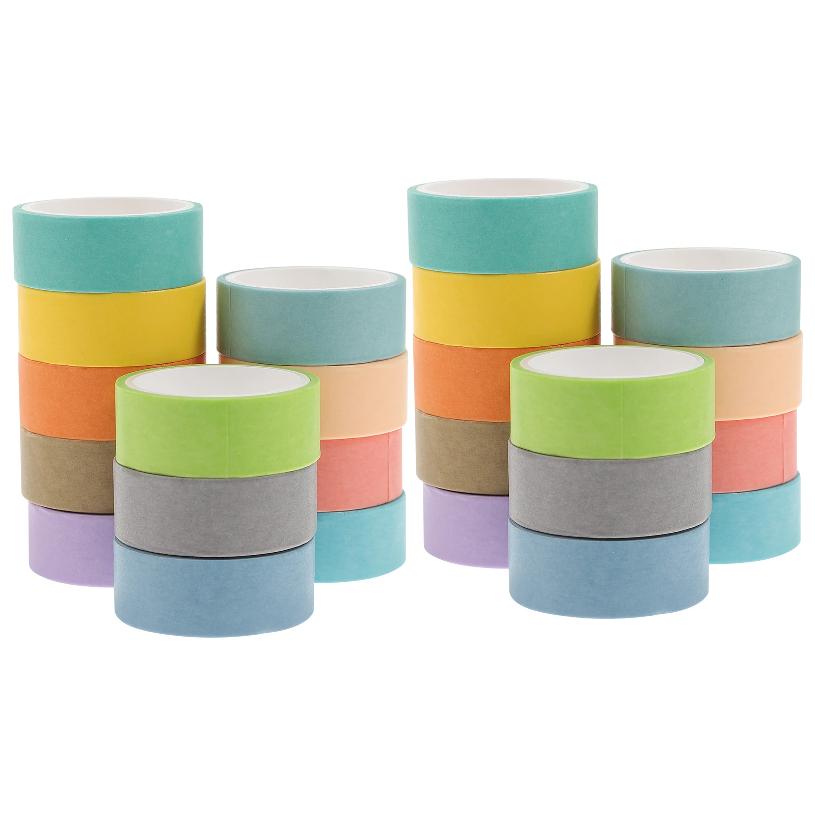 

24 Pcs Macaron Tape Decorative Adhesive Crafting Washi Washed Journal Paper Scrapbook Diy Tapes Masking