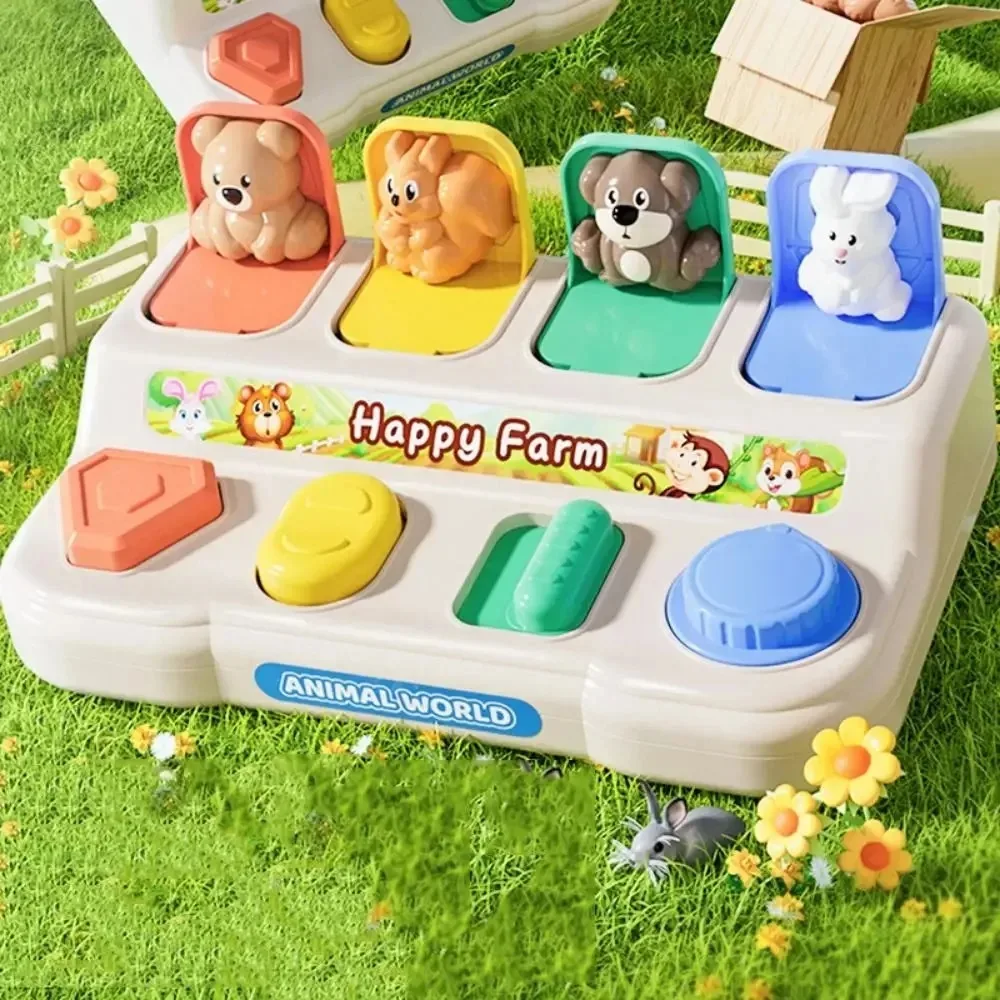 Kids' peek-a-boo Mechanical Pop-Up Switch Box, Finger Dexterity Training, Cognitive Educational Fun Toy