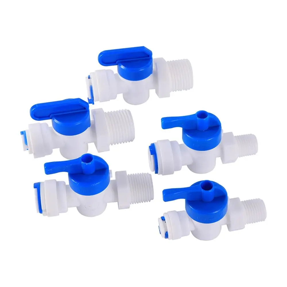 1Pcs Water Straight Plastic Ball Valve Male Female Thread 1/4" 3/8" OD Hose Quick Connector 1/4" 3/8" Male 1/2" Female Reveser