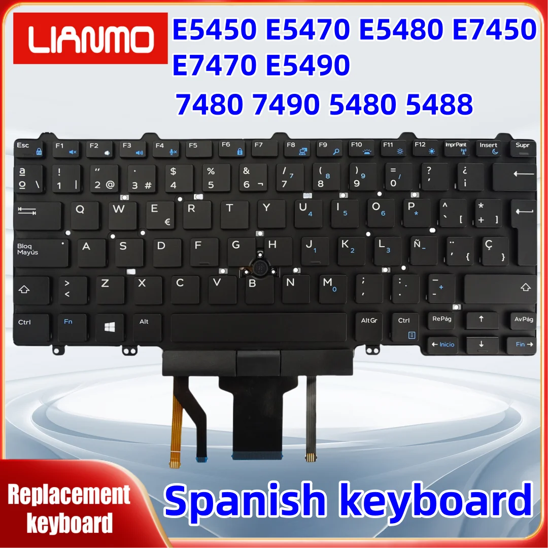 German/French/Spanish/Czechoslovak Layout for DELL Latitude  E5450 E5470 E7470 E7450 3340 7480 7490 5480 5490 Backlight Keyboard