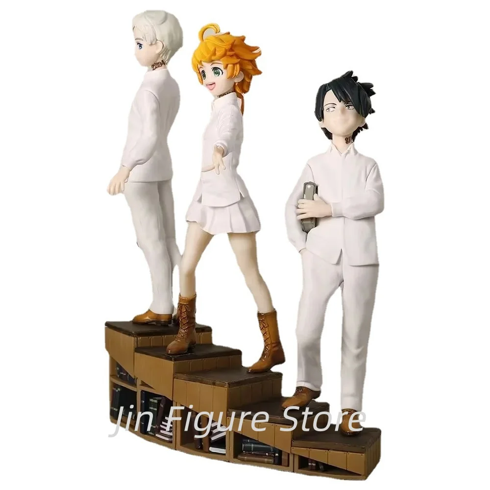 Figura The Promised Neverland Emma & Norman & Ray figura Anime Chibi figura PVC modelo de acción juguetes Figura Anime