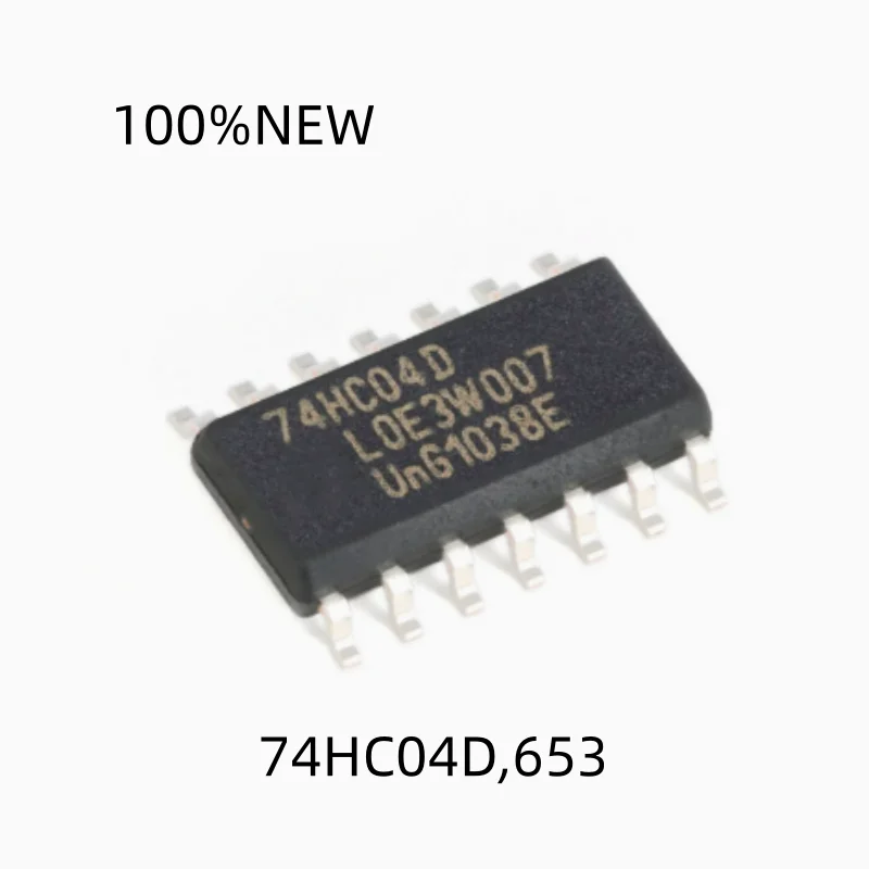 (100 Pieces) 100% New 74Hc04D,653 74Hc04D Sop-14 Six-Way Inverter Smd Logic Chip Ic