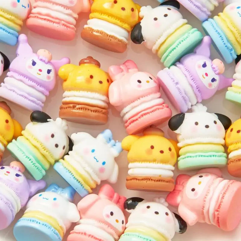 10pcs Kawaii Anime Sanrios Colour Macaron 3D Resin Patch Cute Creative Cream Glue DIY Phone Case Decor Jewelry Accessories