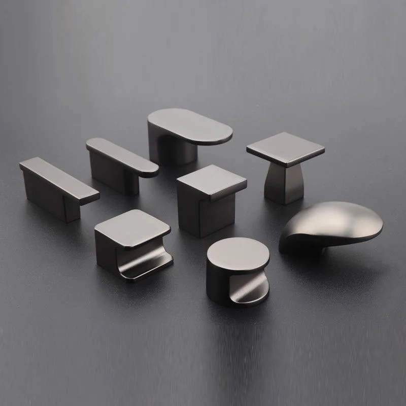 

1PCS Black Nickel Matte Gray Wardrobe Cabinet Door Handle High-end Cabinet Drawer Handle Single Hole Small Handle Hardware