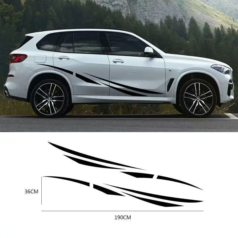 

Universal Car Side Skirt Stripe Decal, Door Scratch Cover Sticker, Creative Sporty Side Body Vinyl Graphics