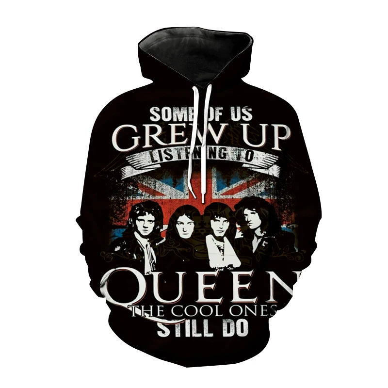 

Rock Queen Band Hoodies Freddie Mercury 3D Print Men Women Hip Hop Hoodie Streetwear Pullovers Hooded Sweatshirts Kids Clothing