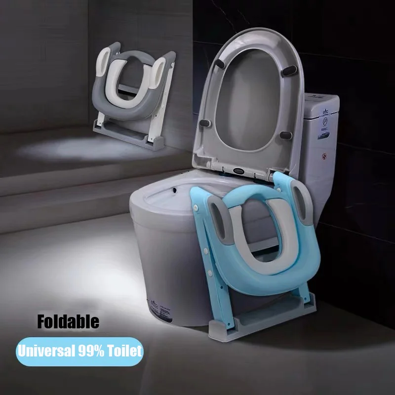 Folding Infant Potty Seat Urinal Backrest Training Chair with Step Stool Ladder for Baby Toddlers Boys Girls Safe Toilet Potties