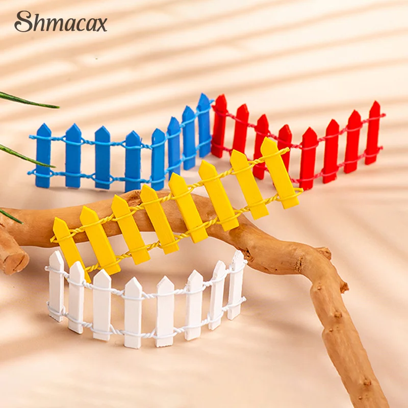 10pcs Mini Wooden Fences DIY Miniature Fairy Garden Wood Barrier Dollhouse Showcase Ornament Home Decoration Accessories