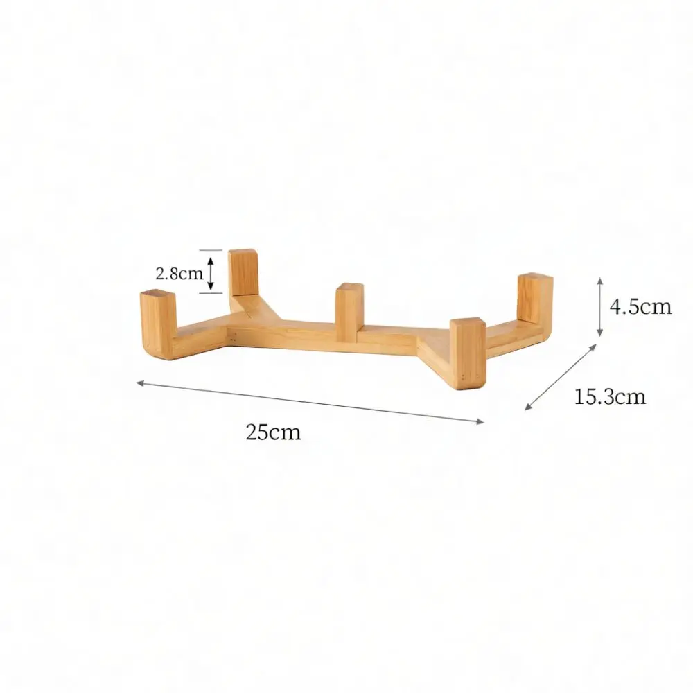 Elevated Cat Tray Wooden Rack Ceramic Water Food Bowl Ergonomic Feeding Helper Healthy Posture Pet Supply Practical Design