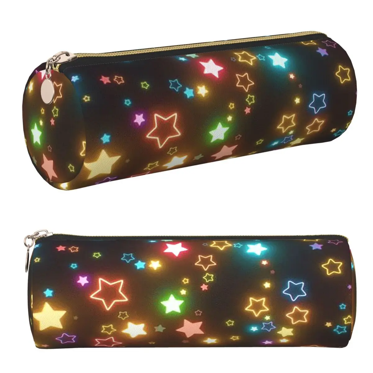 Neon Vibrant Star Pattern Pencil Cases Pencil Pouch Stationery Supplies Big Capacity Pen Box Pencil Bag for Boy Girl School